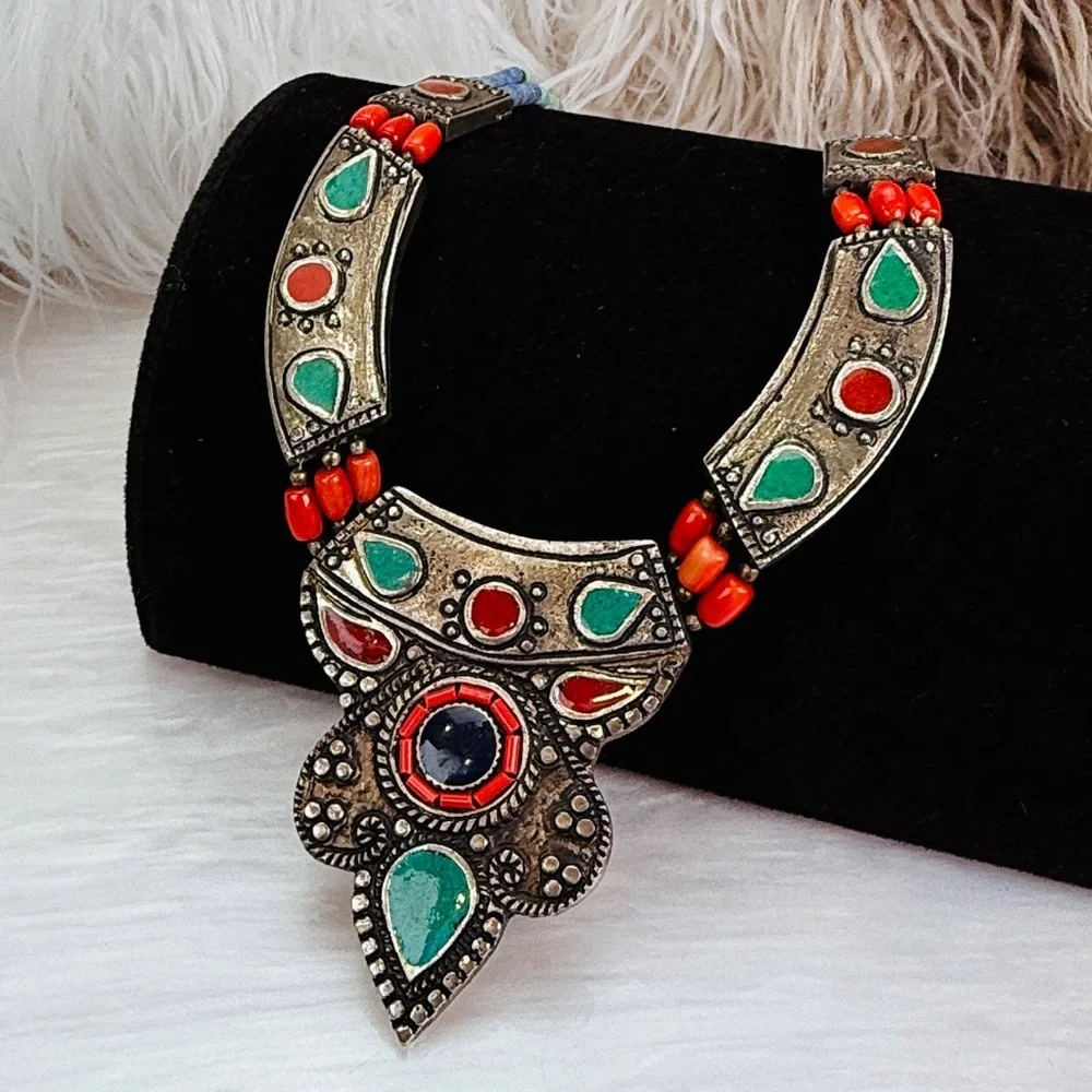 Bohemian chic southwestern style Colorful Statement Necklace